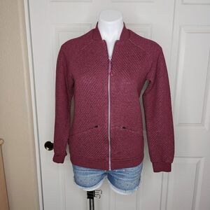 Mammut Swiss soft burgundy zip front jacket sz S
